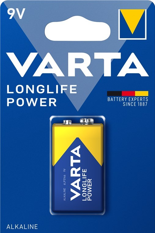 46826  Pila Alcalina   6LR61 9V   1 x Blister Varta Longlife Power