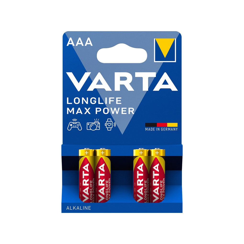 46837  Pila Alcalina   LR03 AAA 1,5V    4 x Blister Varta Longlife Max Power