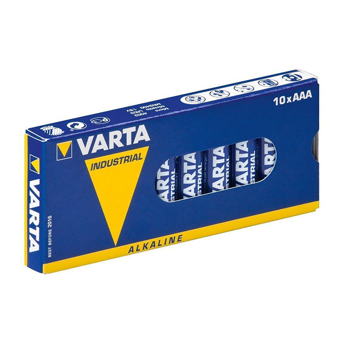 46966  Pila Alcalina   LR03 AAA 1,5V   10 x Caja  Varta Industrial PRO