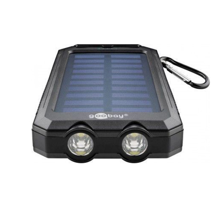 49216  Bateria Externa Power Bank  8000  Solar 2 PUERTOS USB A  con Linterna Goobay