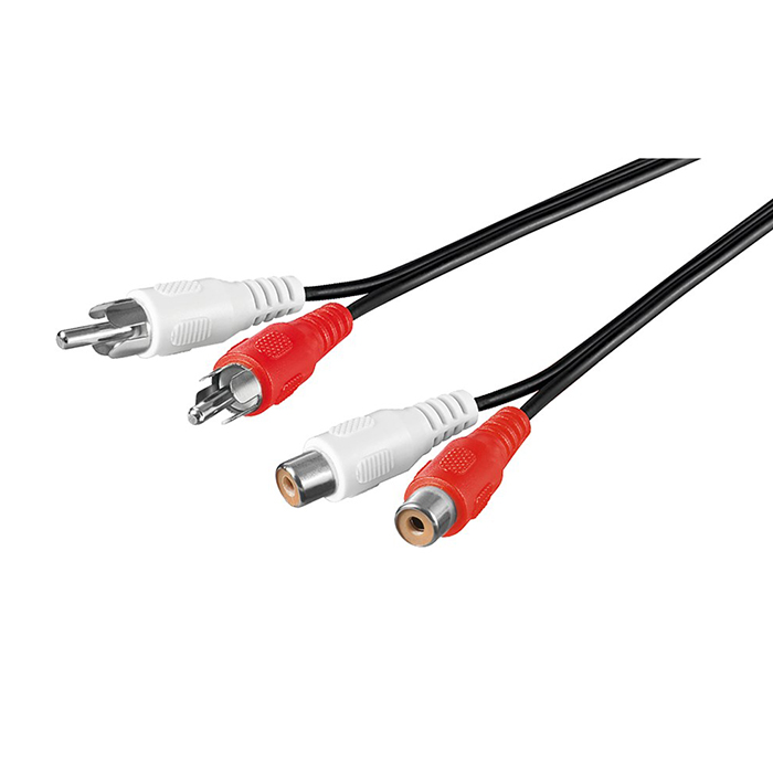 50025  Cable  1,5m  2xRCA M 2xRCA H( Rojo y Blanco) Goobay Bulk