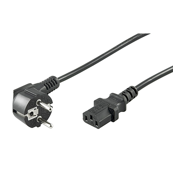 50077  Cable Alimentacion CEE-7/7 90º SCHUKO a C13 2,00m Negro