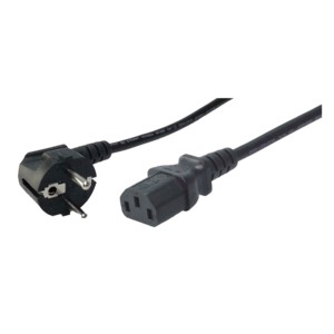 50078  Cable Alimentacion CEE-7/7 90º SCHUKO a C13 2,50m Negro Goobay