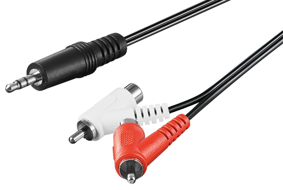 50213  Cable  1,5m 3.5mm M (3-pin, ST) a 2xRCA Macho y Hembra