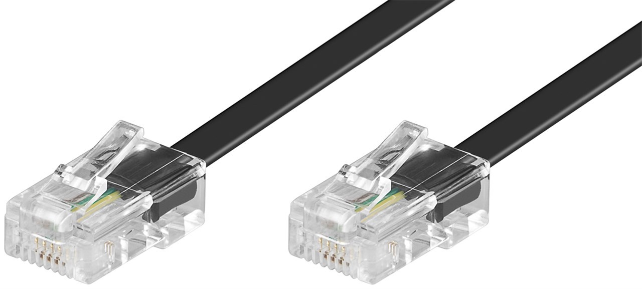 50255  Latiguillo RJ45 (8P4C)/ RJ45 (8P4C) 2 pares 3 metros Negro Plano Goobay