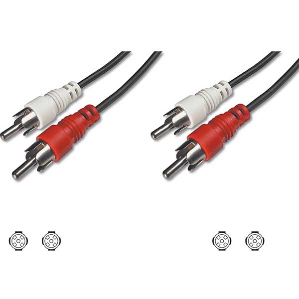 50407  Cable  2,5m  2xRCA M 2xRCA M Doble Blindaje (Rojo y Blanco) Goobay Bulk **Ultimas Unidades****