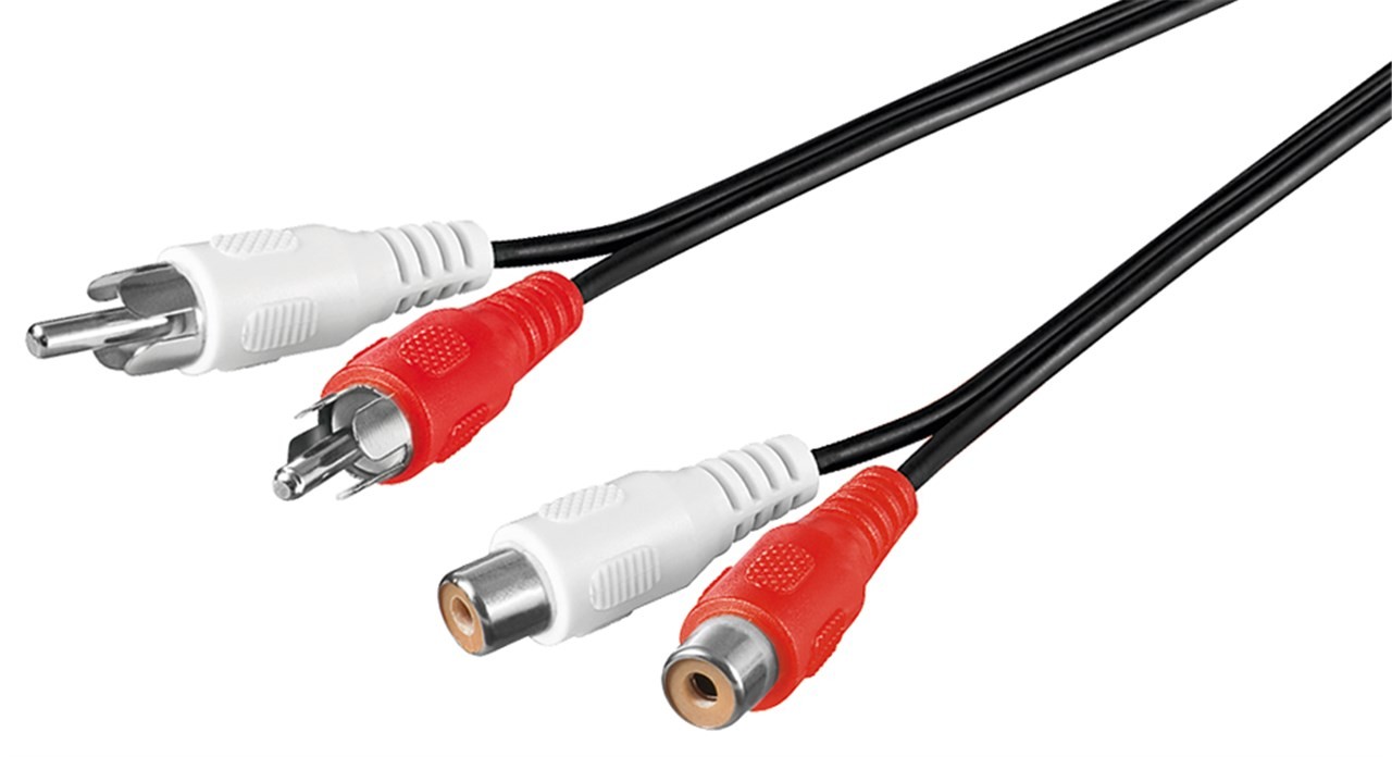 50437  Cable 10m 2xRCA M 2xRCA H (Rojo y blanco) Goobay Bulk