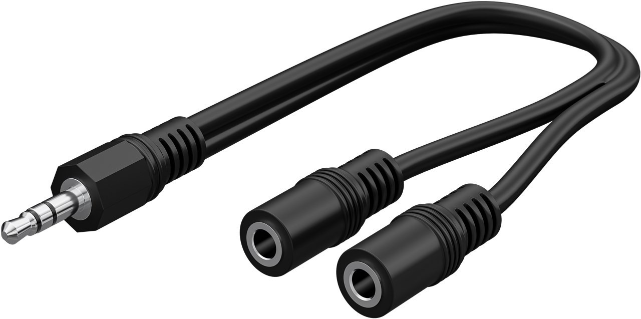 50464  Adaptador 3,5mm M 3-pin ST a 2x3,5mm H 3-pin ST 0,20m