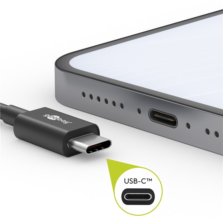 51243  Cable de  2,00m USB 2.0 480Mbps PD15W USB-C Macho a USB-C Macho Negro  Datos y carga