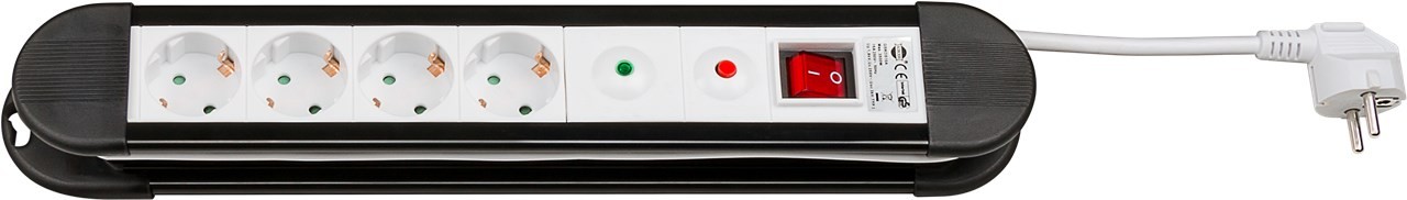 51280  Regleta de  4 tomas Con interruptor y protección sobretensión 1.5m  Goobay 16A 3500W