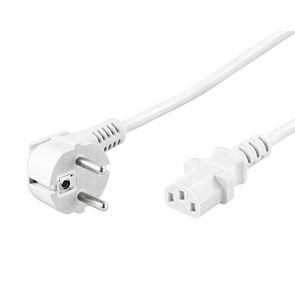 Color blanco 1 m Cable CEE 7/16 / IEC 60320 C7 Goobay 