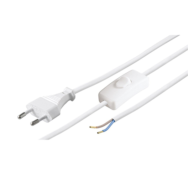 51349  Cable Alimentacion CEE-7/16, Int. a E. Pelado 1.50m Blanco