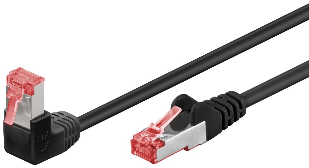 51544  Latiguillo CAT 6, S/FTP,  2.00 m, Negro, CU-LSZH 1 x Conector 90&ordm;