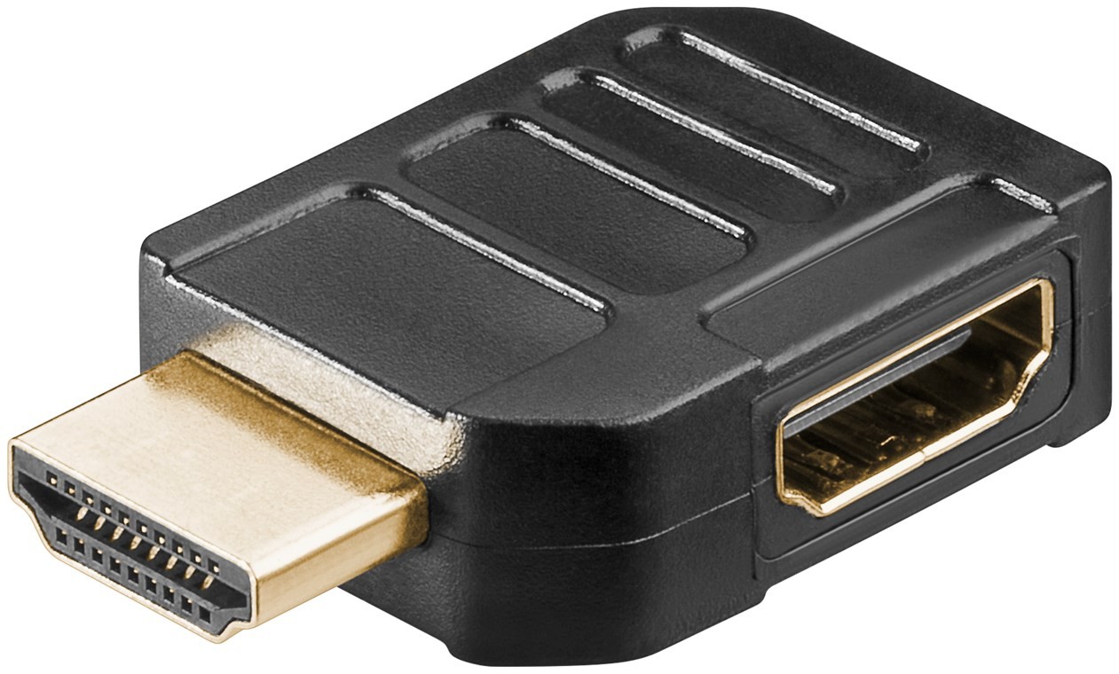 51724  Adaptador HDMI Hembra a HDMI Macho Codo 90°  Horizontal, 4K/60Hz Goobay