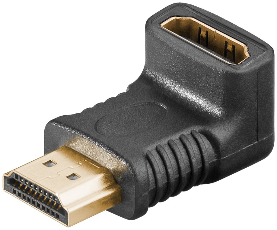 51727  Adaptador HDMI Hembra a HDMI Macho Codo 270°  Vertical, 4K/60Hz Goobay