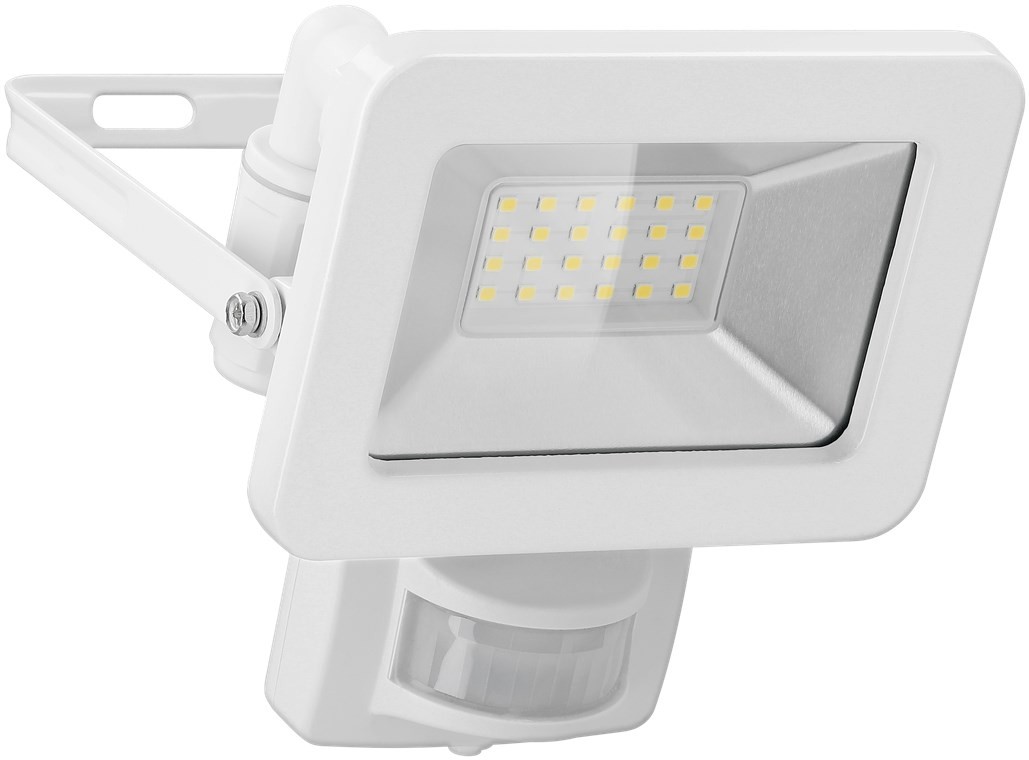 53880  Proyector de exterior LED, 20W con sensor de movimiento 1700 lm, luz blanca neutra (4000 K), sensor PIR con función ON/OFF