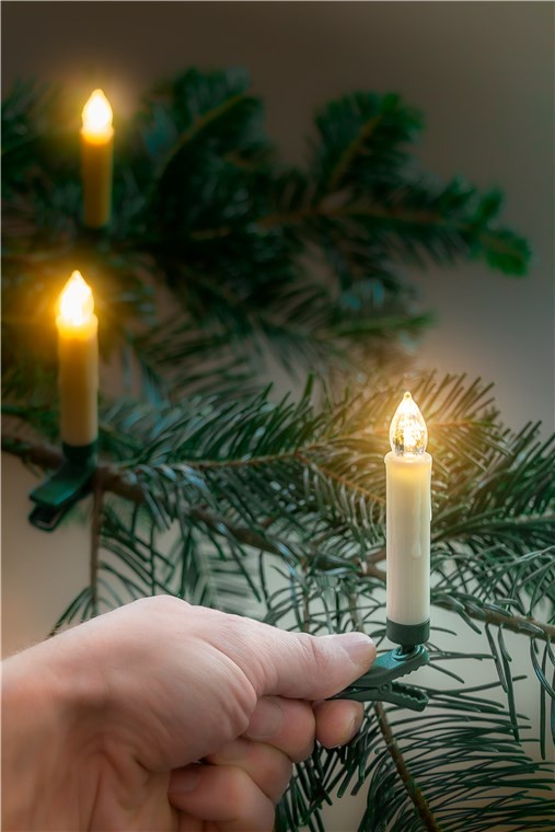 53942  Kit 20 velas control remoto blancas pinza arbol **Ultimas Unidades****