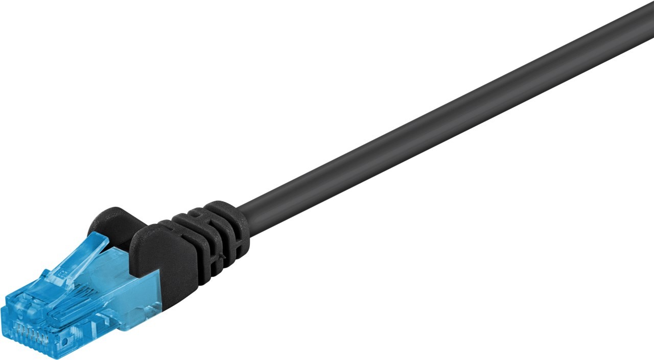 55406  Latiguillo CAT 6A, U/UTP,  1.00 m, Negro, LSZH Goobay
