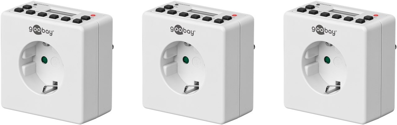 55542  Programador electrico Cuadrado Digital goobay 3 unidades