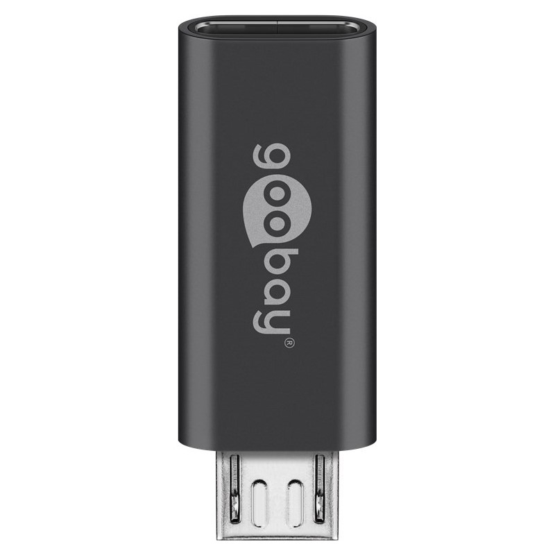 55553  Adaptador Micro-USB Macho USB-C? Hembra OTG de alta velocidad para conectar cables de carga Goobay