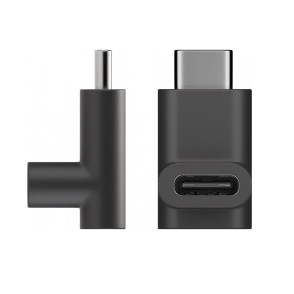 55556  Adaptador USB-C Macho a USB-C Hembra 15W  5Gb/s  90º Acodado Compacto Negro Goobay