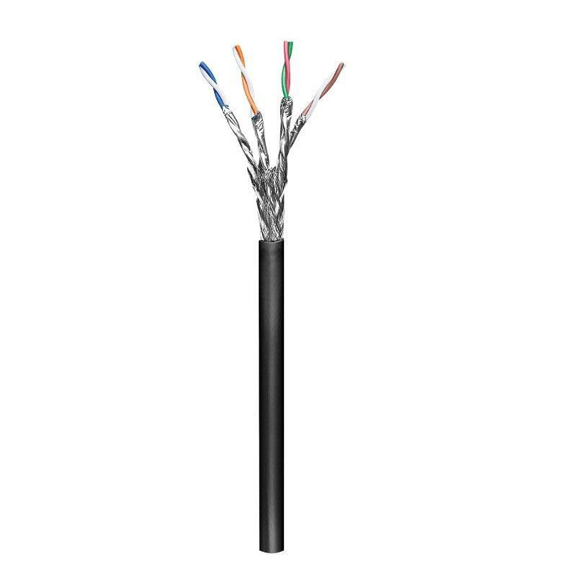 57195  Bobina CAT 6 S-FTP  100m  EXTERIOR Negro,  AWG26/ CCA Flex