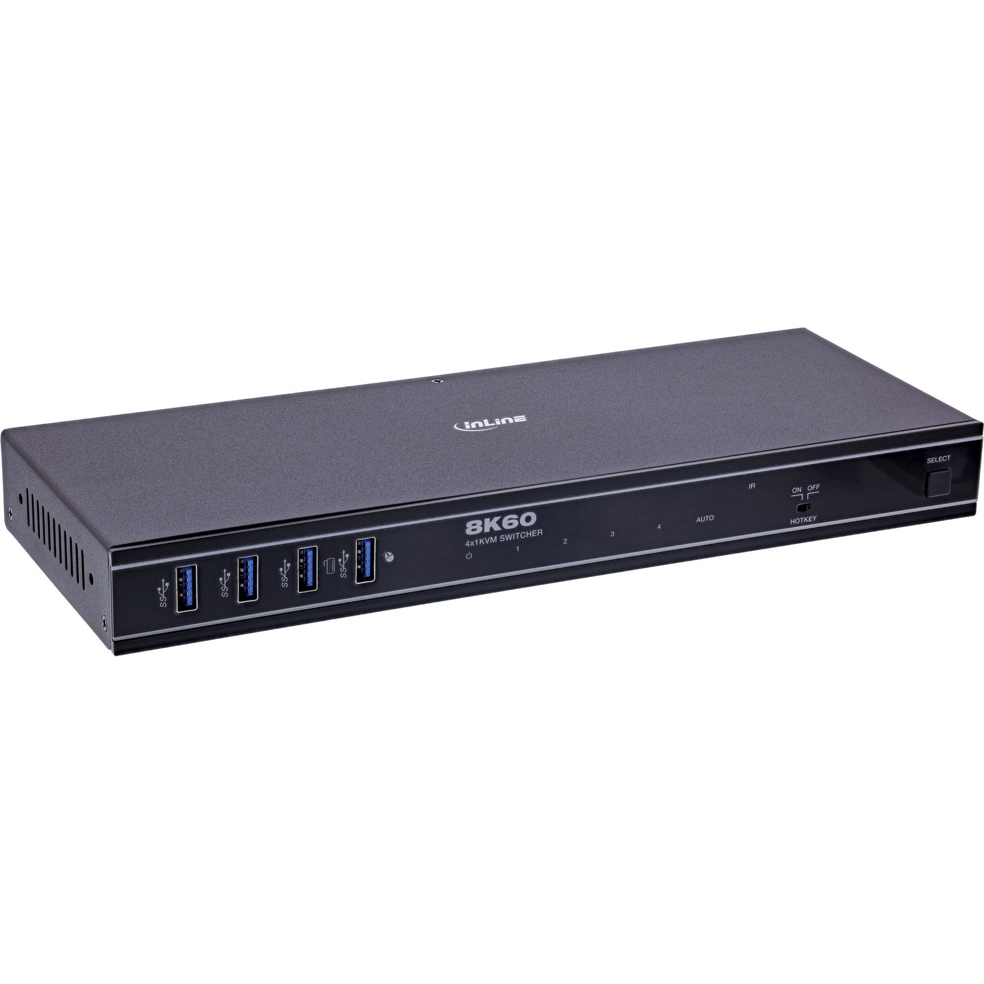 57885D  Conmutador KVM  4 Puertos HDMI 8K/60Hz USB 3.2 Hub Sobremesa InLine