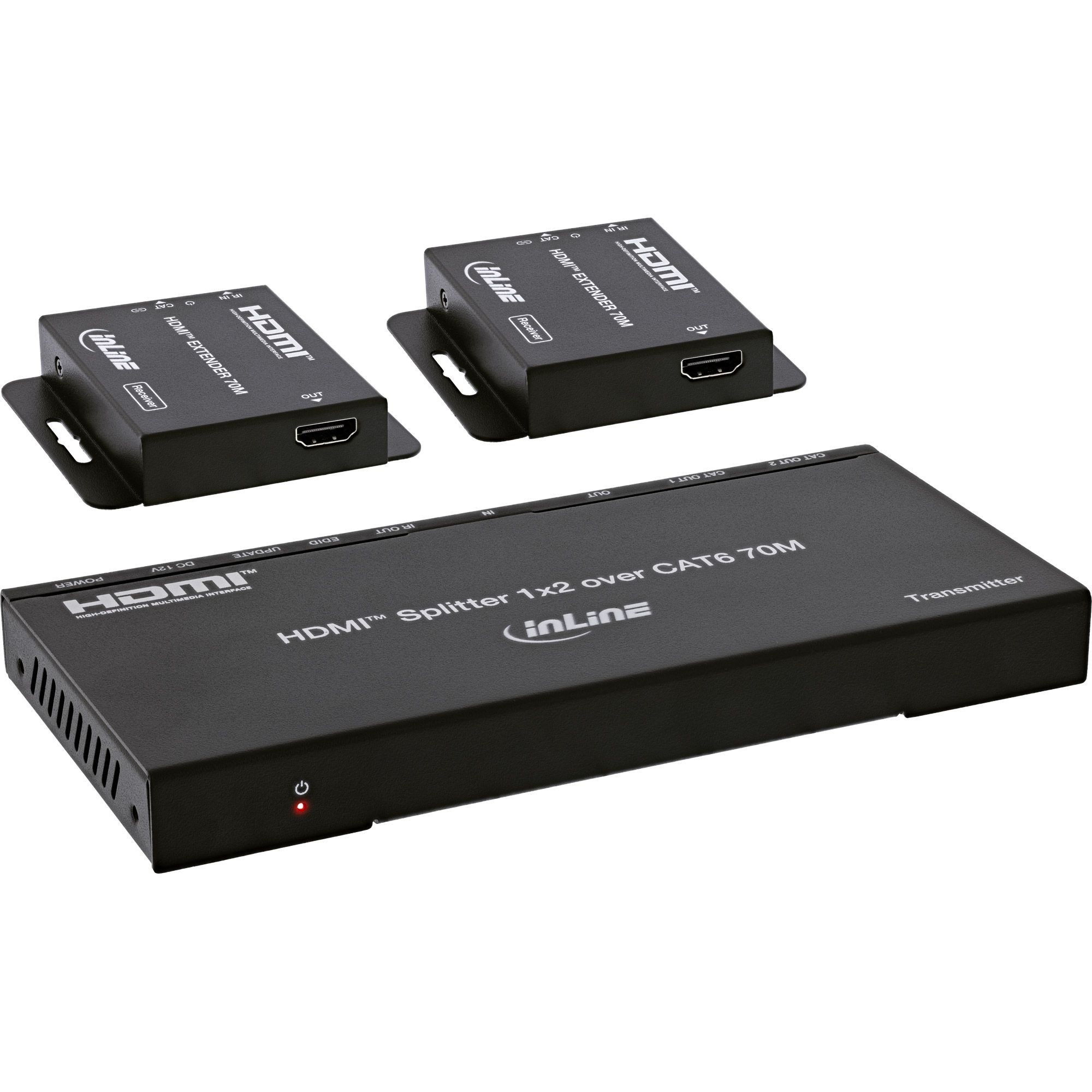 57886A  Video Splitter/Extender,1x2, Cat.6, HDMI 4K/30Hz, Kit con 2 receptores Inline