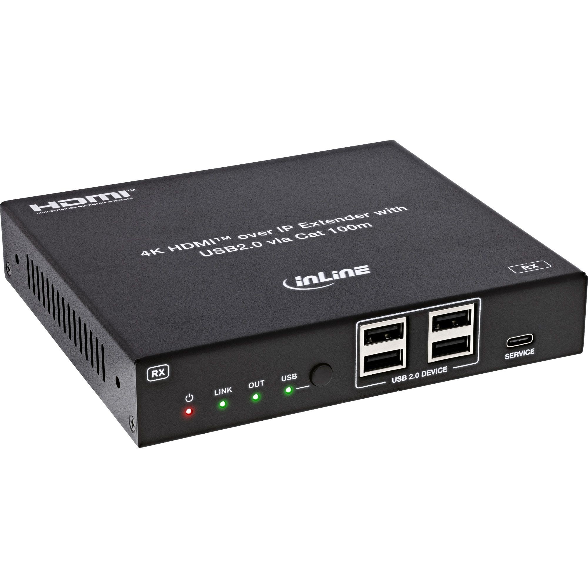 57886H  KVM Extender Sobre IP, HDMI, 4K60Hz, 4 USB 2.0,100m, Receptor InLine