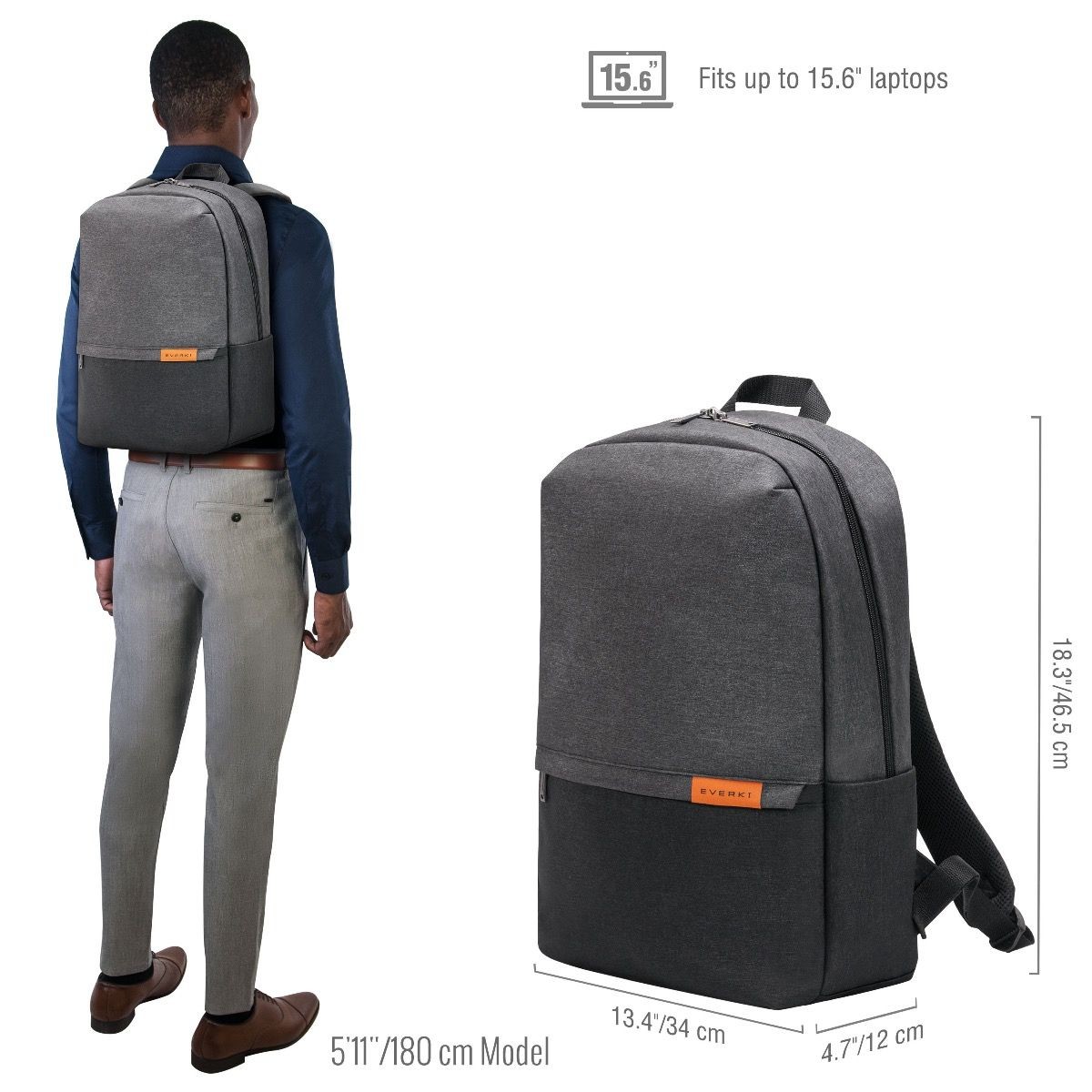 58455  Mochila para portátil de hasta 15,6"  Everki Everyday EKP106