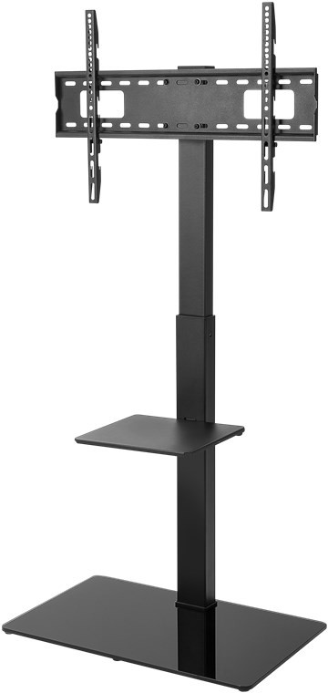 58526  Soporte de suelo ajustable 37-70" 40 Kg  con bandeja y base cuadrada Goobay