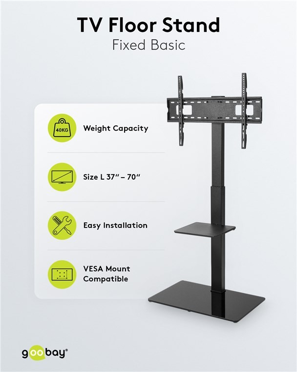 58526  Soporte de suelo ajustable 37-70" 40 Kg Goobay