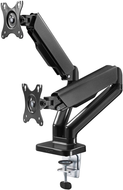 58531  Soporte 2 monitor 17"-32", 9Kg  S. Abrazadera, , GAS, Acero, Negro, +70&deg; to -45&deg; giro, +90&deg; to -90&deg; inclin