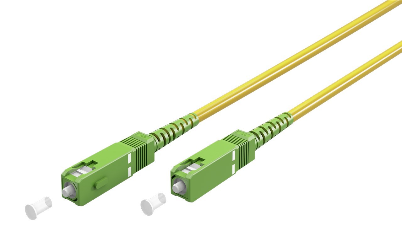 59640  Cable de Fibra &Oacute;ptica para Router  3m -&Oslash;3 mm Amarillo Latiguillo Monomodo FTTH - 9/125 OS2 - SC/APC-SC/APC Simplex - Compatible