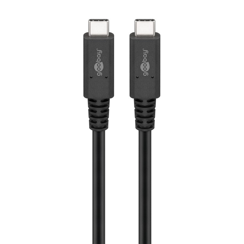 60196  Cable de  0,80m USB 4 G3x2 40Gbps PD100W USB-C Macho a USB-C Macho Negro Video Datos y Carg