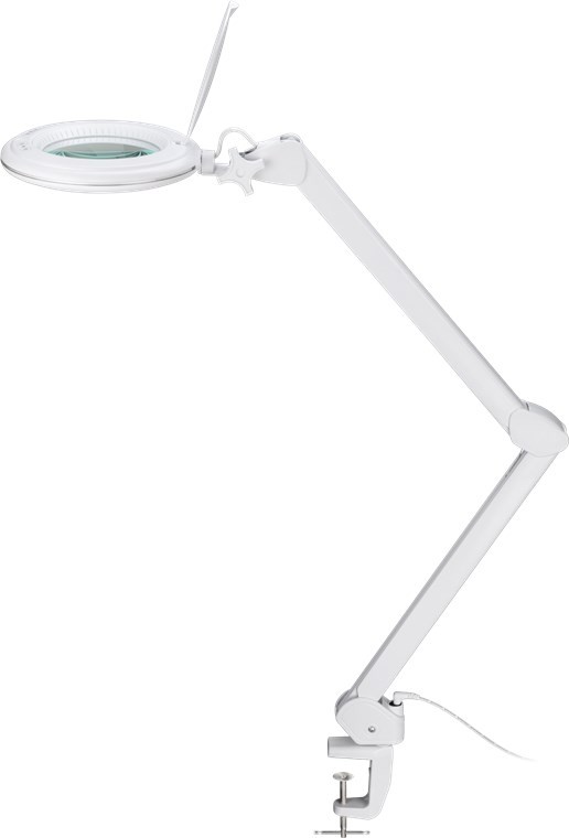 60364  Lámpara de aumento LED con abrazadera 10W 
800lm, brillo y color de luz ajustables, lente de vidrio de 127 mm, aumento de 1,75