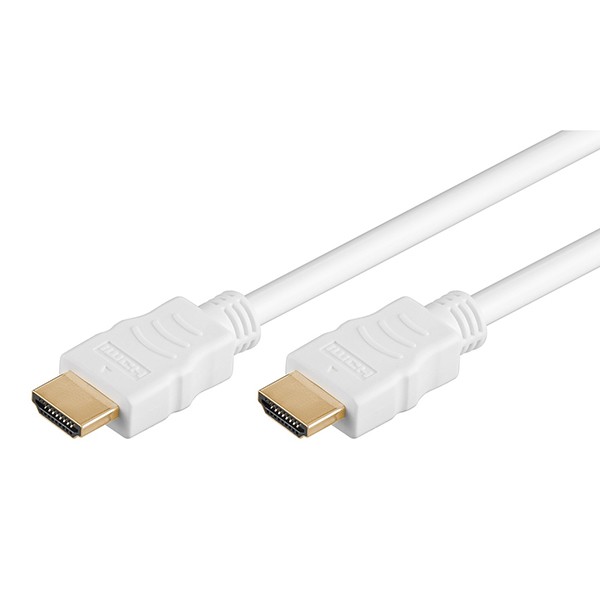 61017  Cable HDMI A-A  0,50 metros Blanco 4K 60Hz (2160p) 18 Gbit/s Series 2.0 Bulk