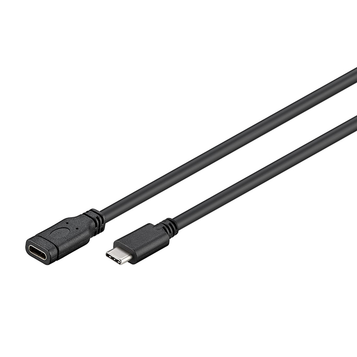 61038  Cable de  1,00m USB 3.2 Gen2  10 Gbit/s USB-C Macho-Hembra 60W Negro