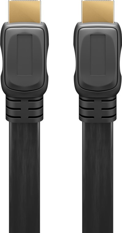 61277  Cable HDMI A-A  1 metros Negro Plano 4K 60Hz 18 Gbit/s Series 2.0 CCS Bulk