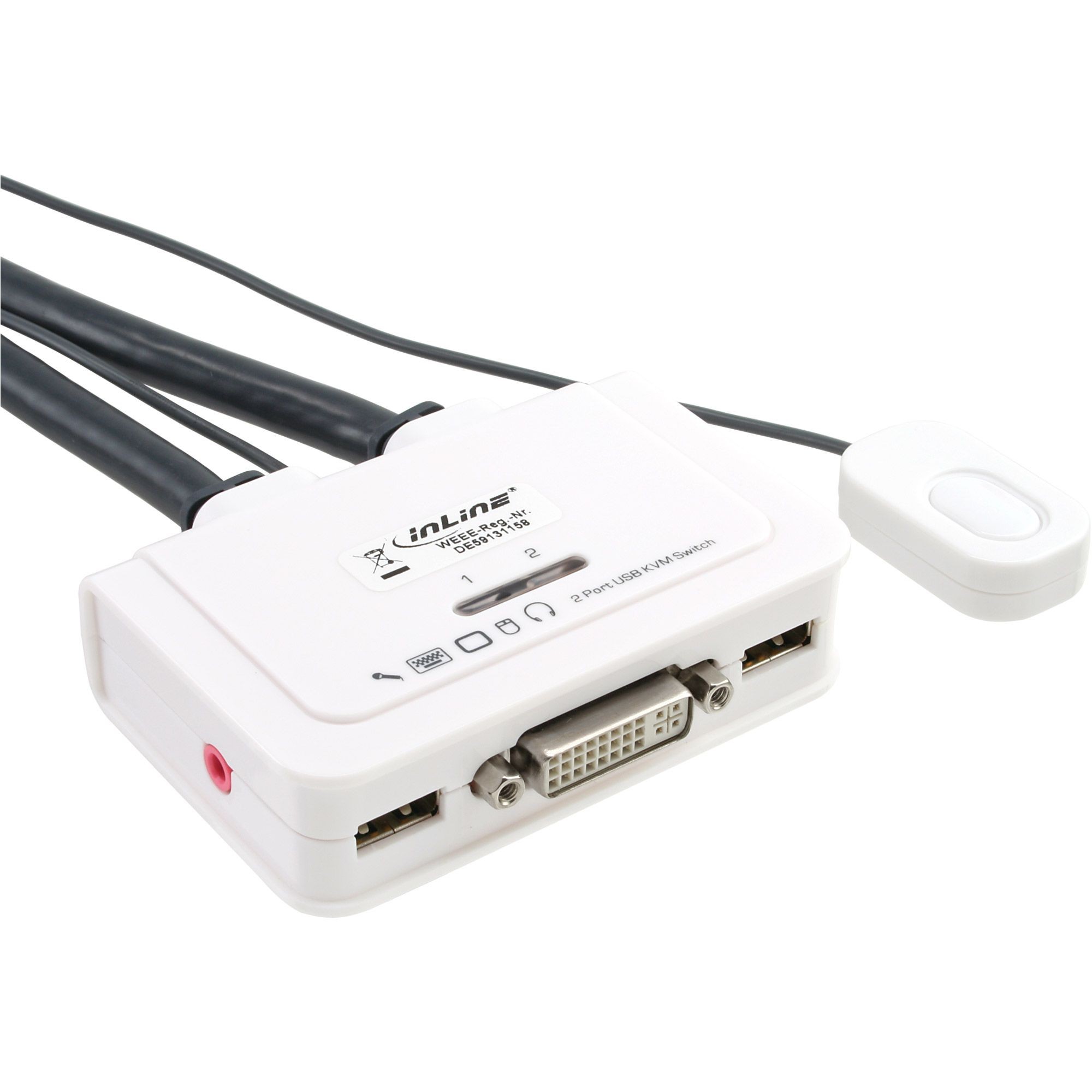 61613I  KVM Switch 2 Port DVI-D USB with Audio