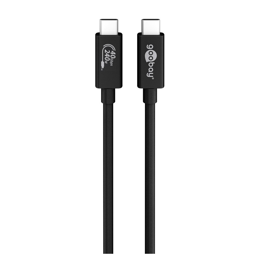 61716  Cable de  0,70m USB 4 G3X2 40Gbps PD240W USB-C Macho a USB-C Macho Negro Video 8k@60Hz Datos y carga