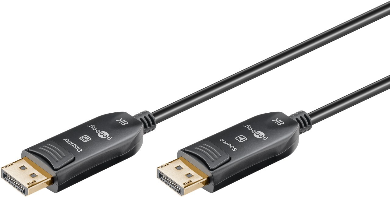 64867  Cable Displayport  Macho-Macho de 20m 8K/60Hz  V.2.0 40 Bbit/s  Negro, AOC fibra &oacute;ptica h&iacute;brido  Goobay