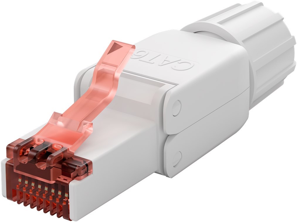 65942  Conector de campo RJ45 Cat.6, UTP, AWG 22-24, PESTAÑA ROJA GOOBAY