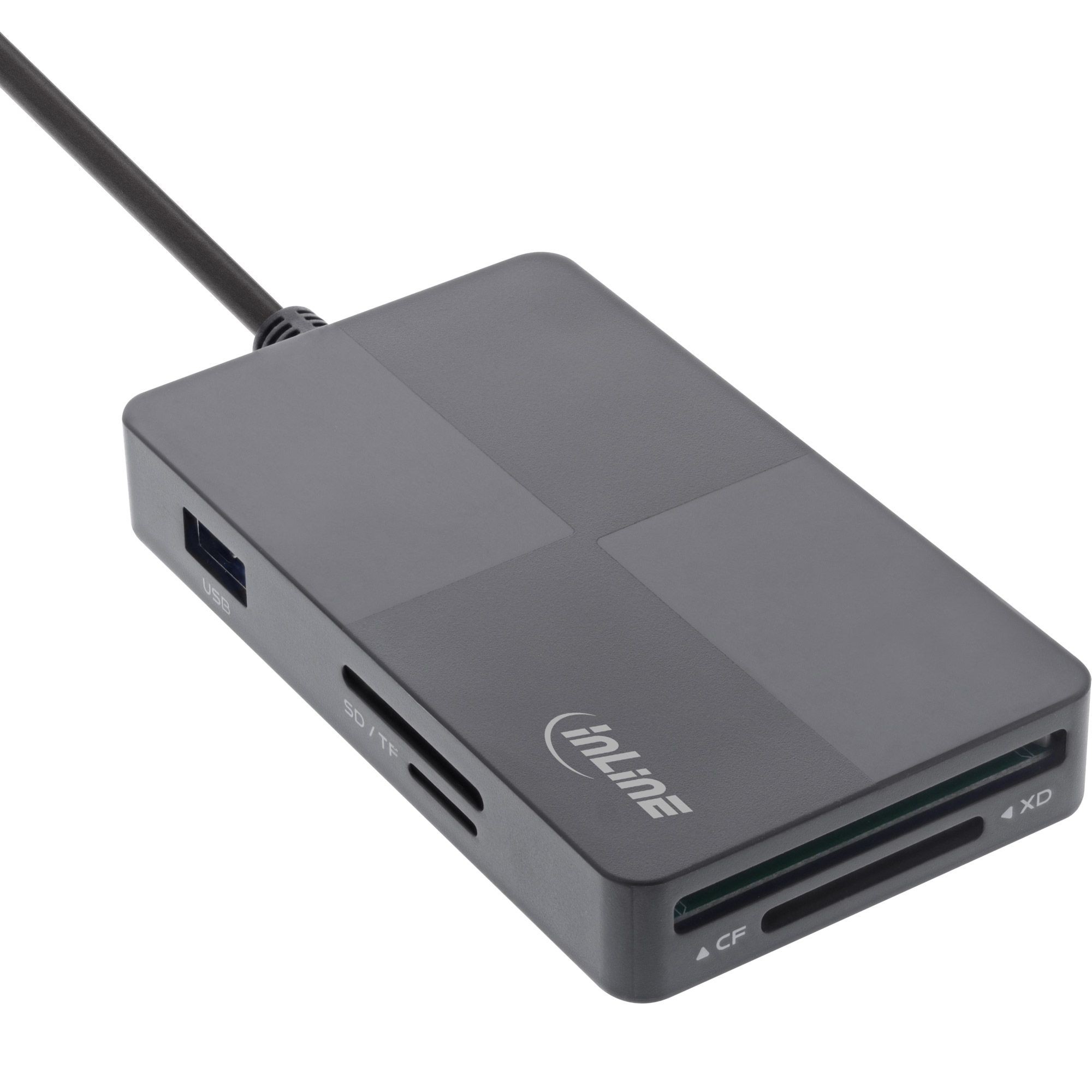 66772F  lector de tarjetas m&uacute;ltiple USB 3.2 , SD/TF/MS/XD/CF, 3 puertos USB-A, doble InLine&reg;