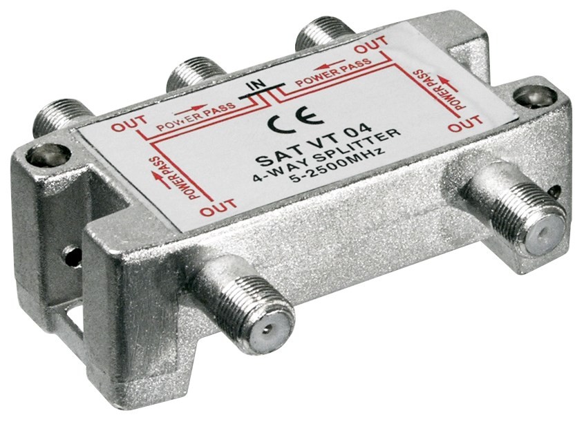 67003  Divisor de 4 vías para dispositivos satellite 5 a 2450Mhz