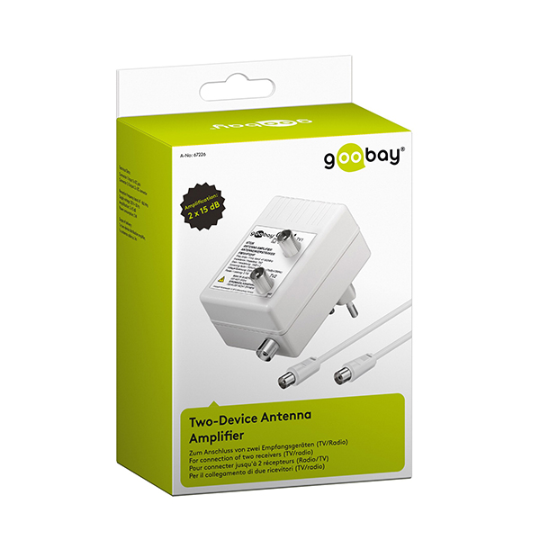 67226  Amplificador de antena para 2 Dispostivos TDT Goobay