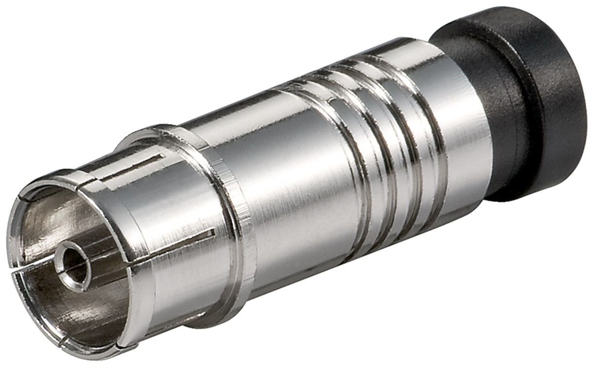 67242  Conector Coaxial Hembra de compresi&oacute;n  
Adaptador de compresi&oacute;n met&aacute;lico