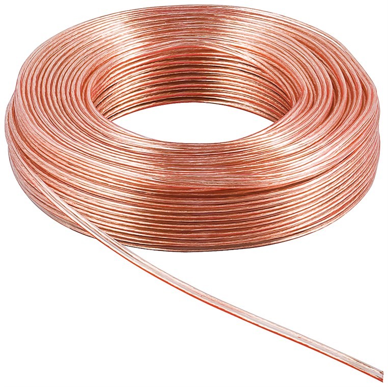 67719  Bobina de  10 metros cable Altavoz Transparente 2x0,75mm CCA-PVC  CPR Eca Goobay