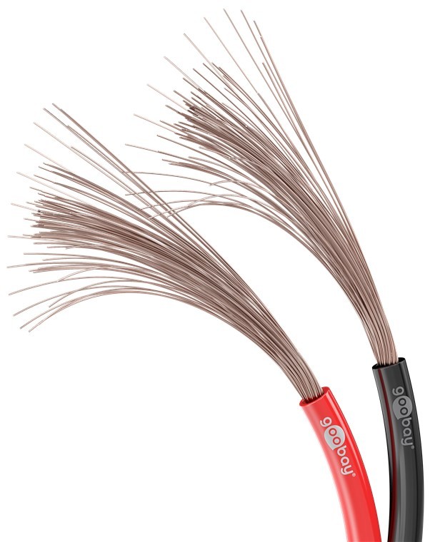67731  Bobina de  50 metros cable Altavoz Rojo-Negro 2x0,75mm CCA-PVC  CPR Eca Goobay