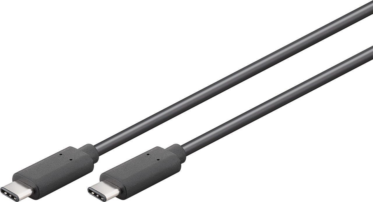 67975  Cable de  0,50m USB 3.2 Gen1 5Gbps PD60W USB-C Macho a USB-C Macho Negro Video, Datos y Carga